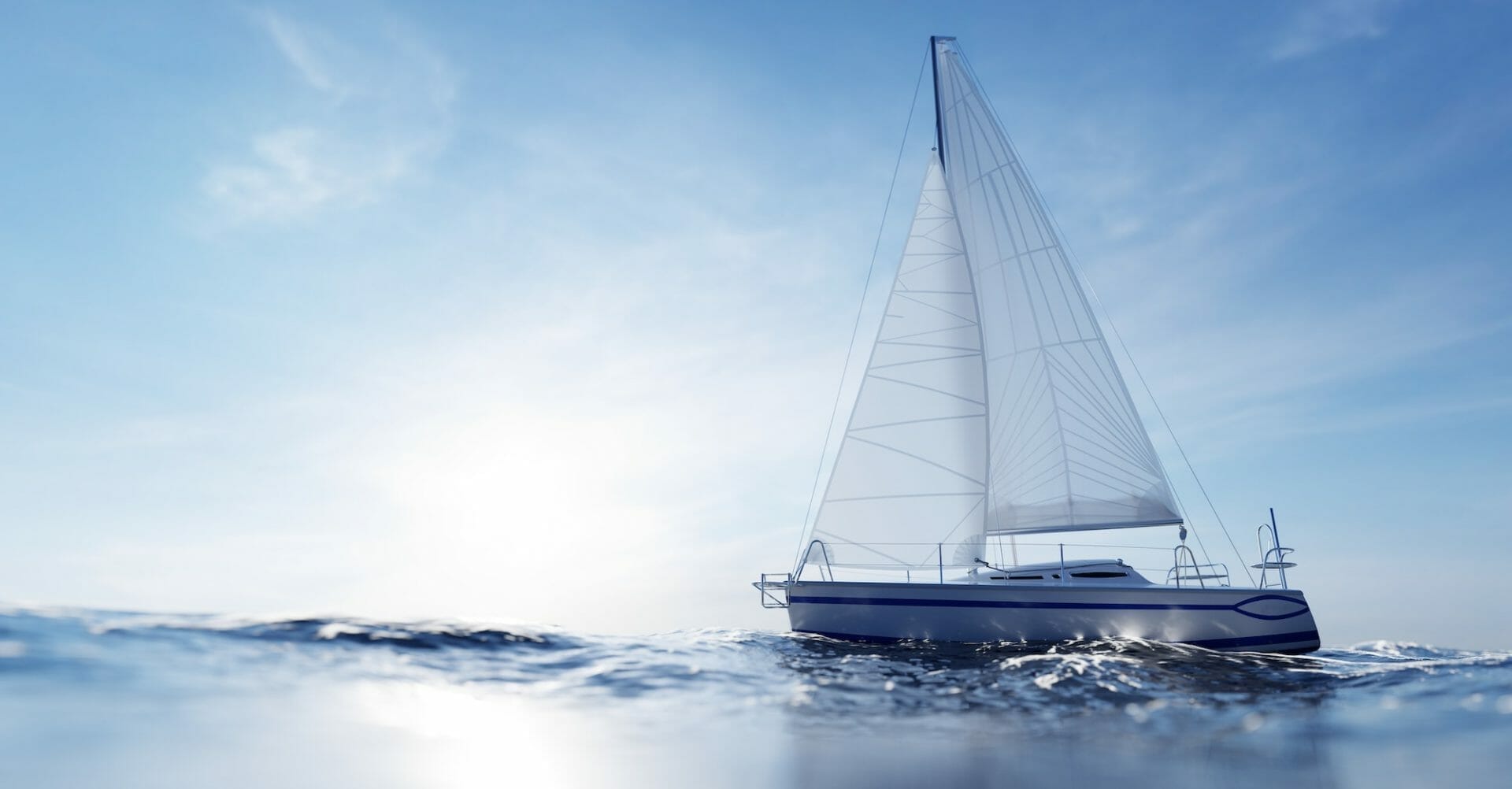 Sailing yacht on the ocean