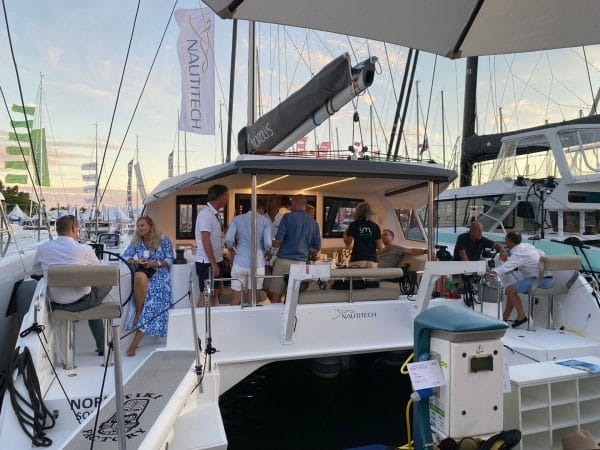 Catamaran at the Cannes boat show